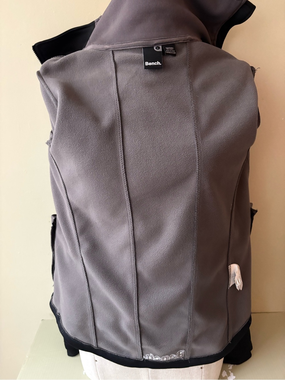 Bench Black Asymmetrical Zip Jacket with High Collar large y2k - Picture 7 of 10